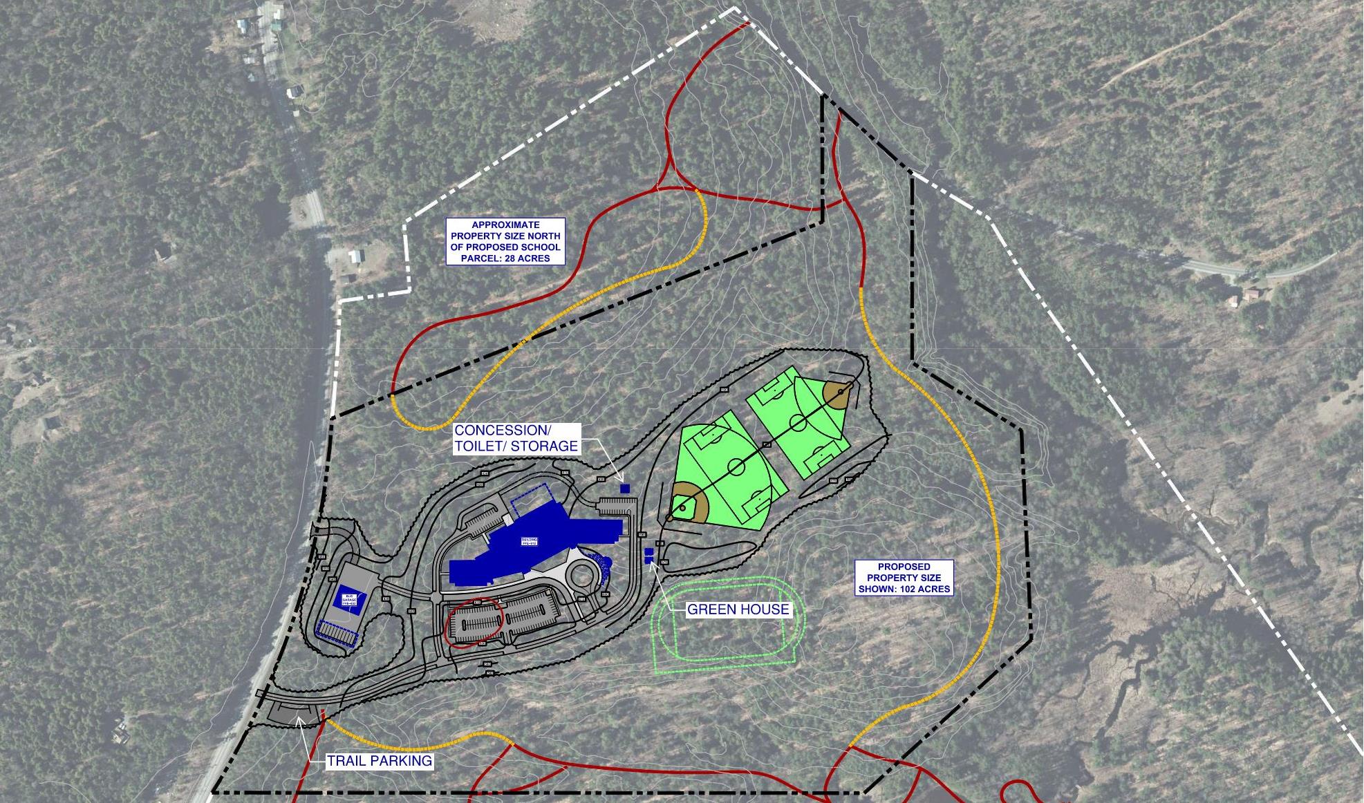 Aerial view of the purposed geographical location for the new campus. Aerial view of the purposed geographical location for the new campus.