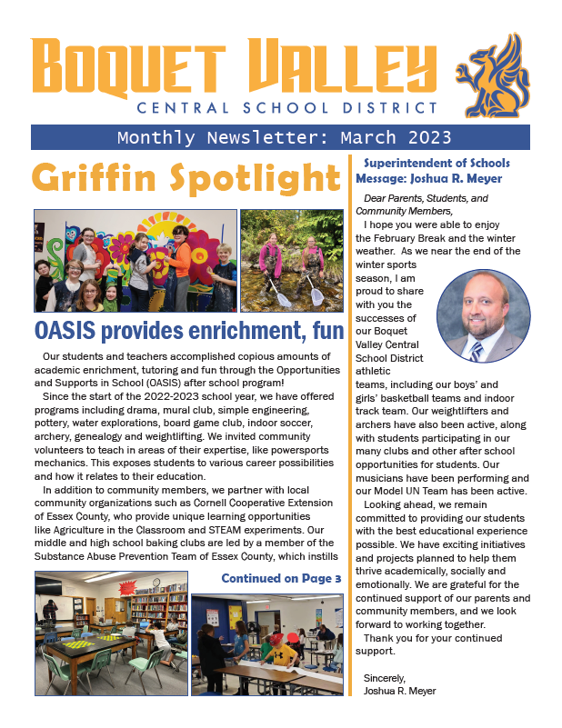Cover for the March 2023 Newsletter